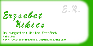erzsebet mikics business card